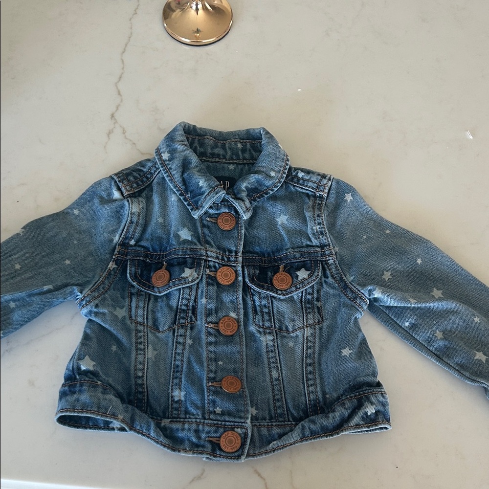 GAP Kids Star-Print Denim Jacket - Blue